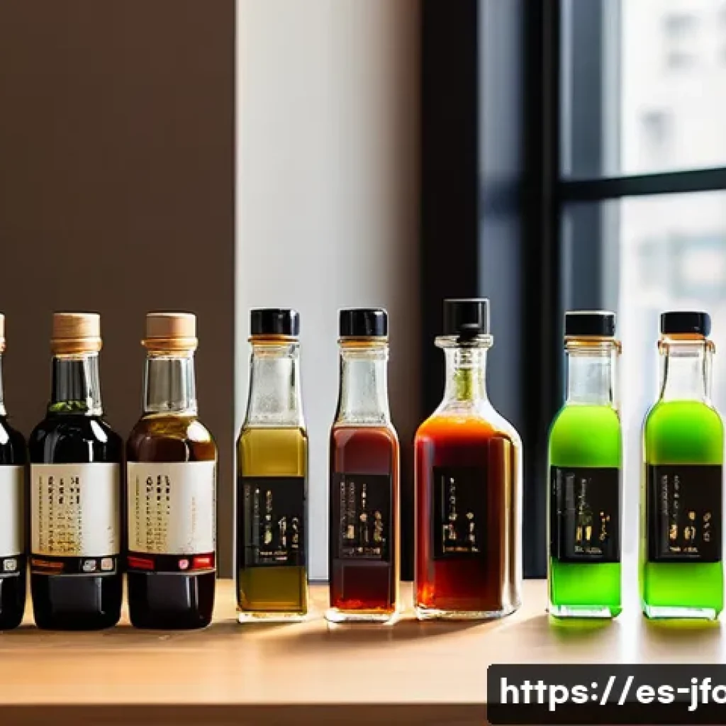 일본 가정용 요리 소스 - **Prompt 1: The Umami Kitchen Arsenal**
    "A cozy, brightly lit modern kitchen featuring a beautif...