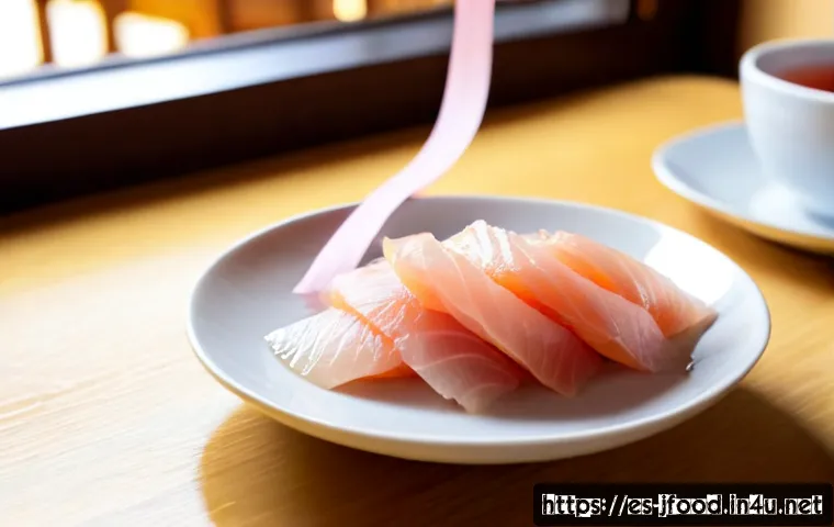 일본식 생강 절임 - Photorealistic close-up of thinly sliced Japanese pickled ginger in a small white ceramic bowl, deli...